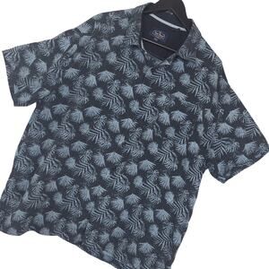 Nat Nast Luxury Originals Men's Silk Blend Button-Up Shirt Sz XXL Blue Palms